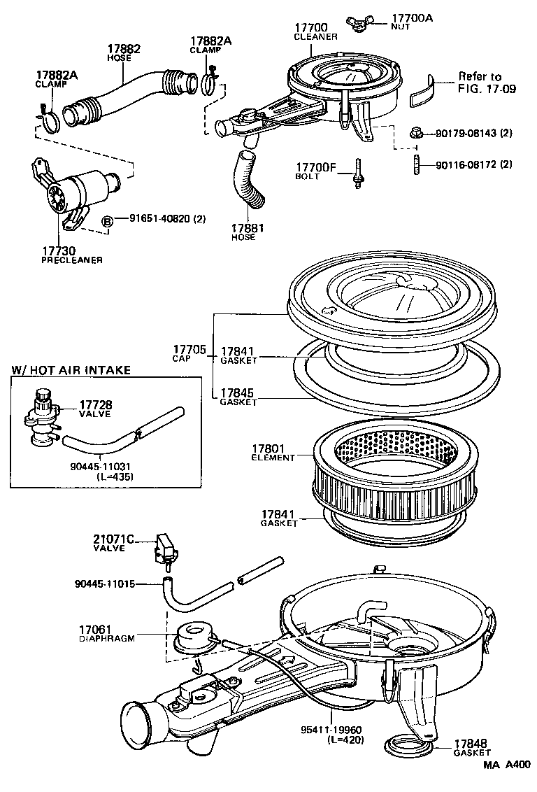 17705-43110 CAP SUB-ASSY, AIR CLEANER product image
