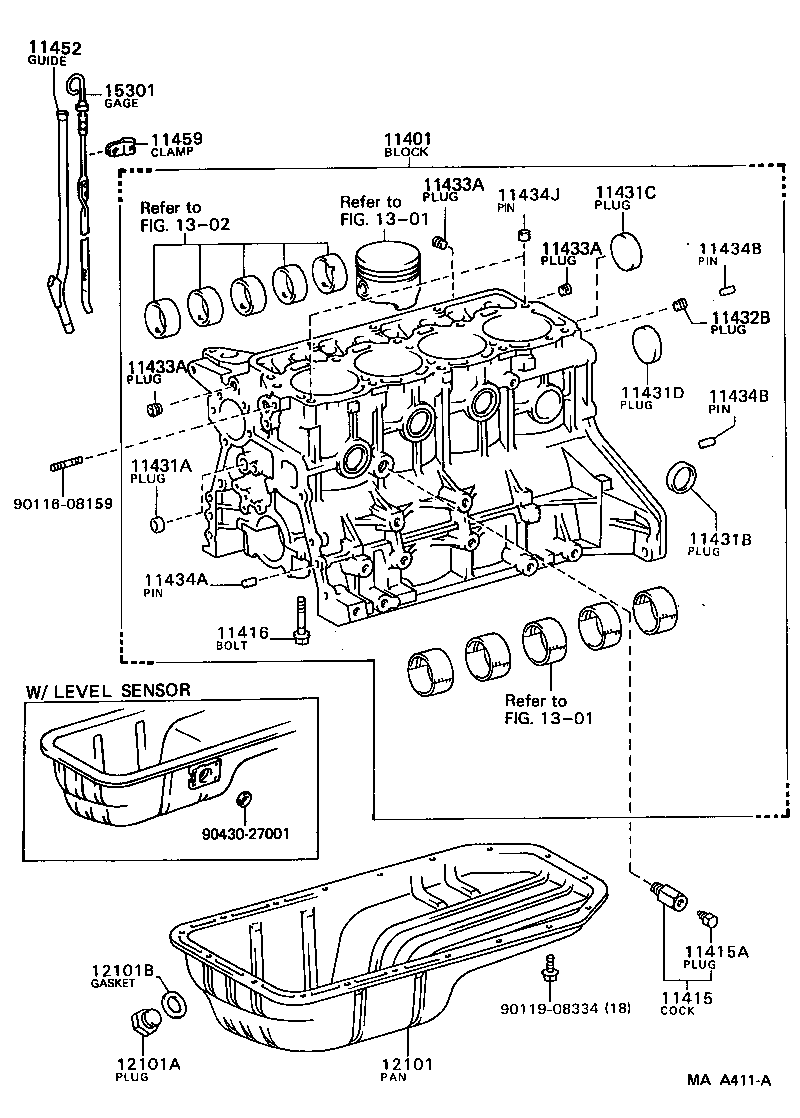 12584-54010 INSULATOR, CYLINDER BROCK, NO.4 product image