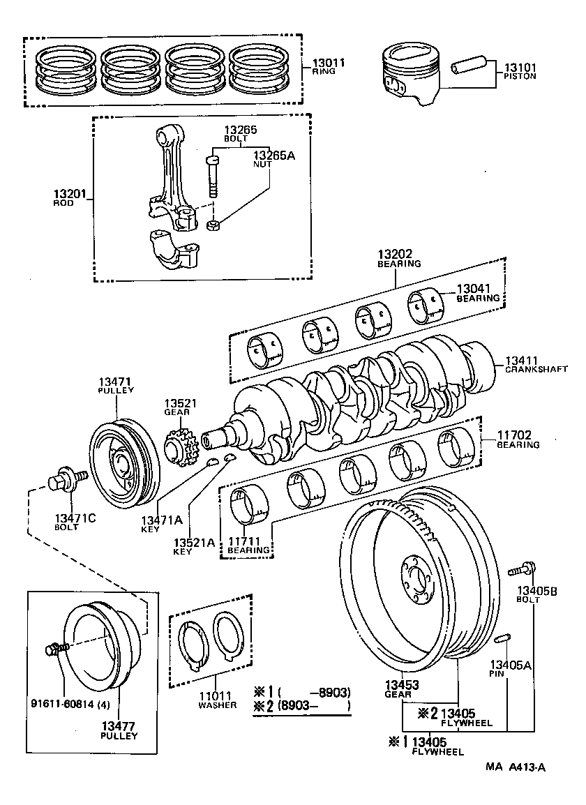88451-26040 PULLEY, CRANKSHAFT, NO.2 product image