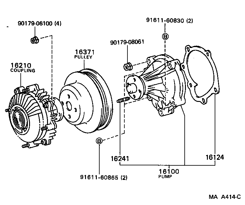 16100-49867 PUMP ASSY, ENGINE WATER product image
