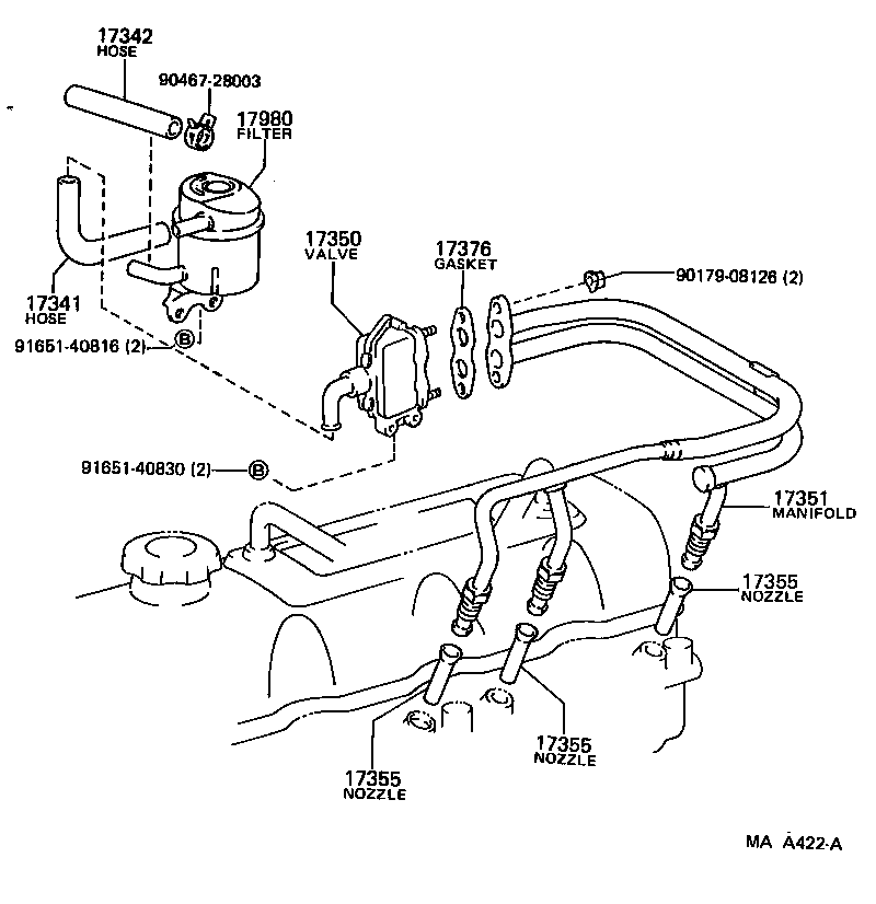 17342-72011 HOSE, NO.2(FOR AIR INJECTION SYSTEM) product image