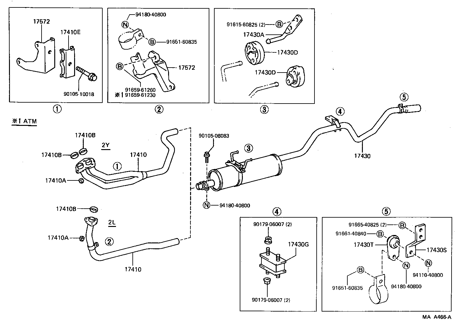 17565-54030 BOLT OR RING, EXHAUST PIPE FRONT (FOR CENTER) product image