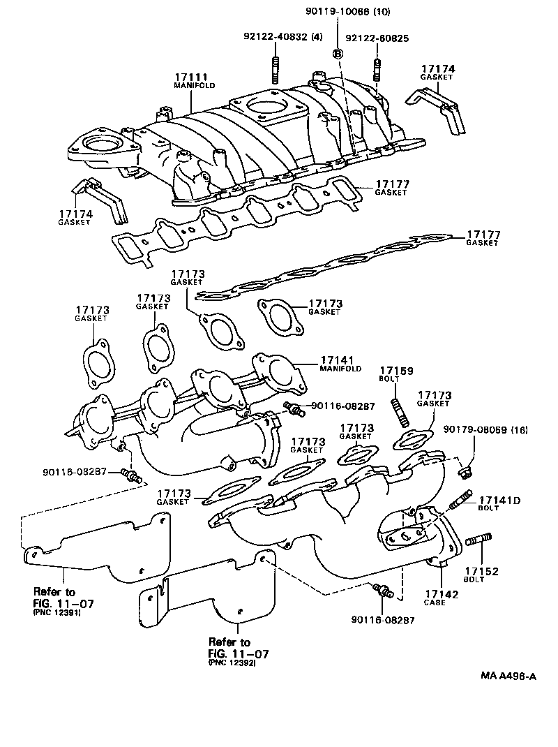 17177-52021 GASKET, INTAKE MANIFOLD TO HEAD, NO.1 product image
