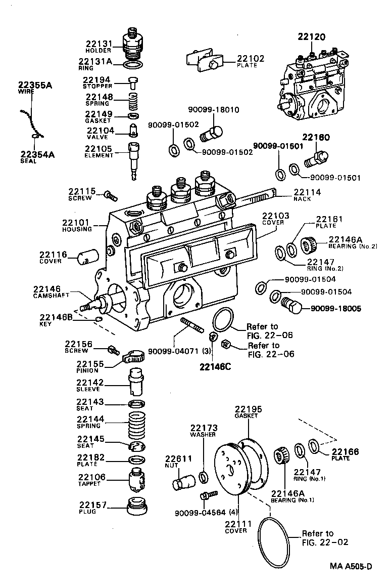 22111-78180 COVER, INJECTION PUMP CAMSHAFT BEARING product image
