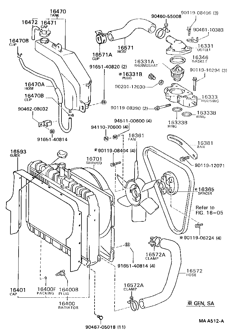 90447-12092 HOSE OR PIPE(FOR RADIATOR RESERVE TANK) product image