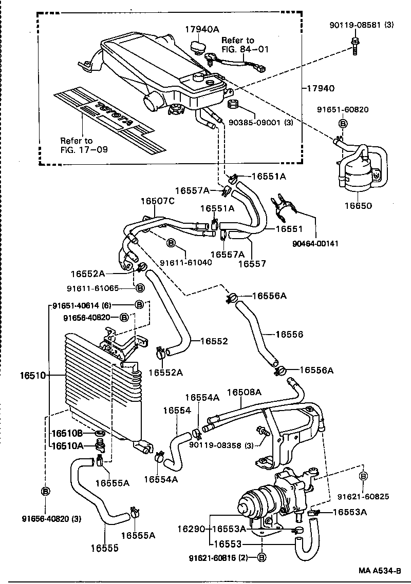 16552-74010 HOSE, SUB-RADIATOR, NO.2 product image