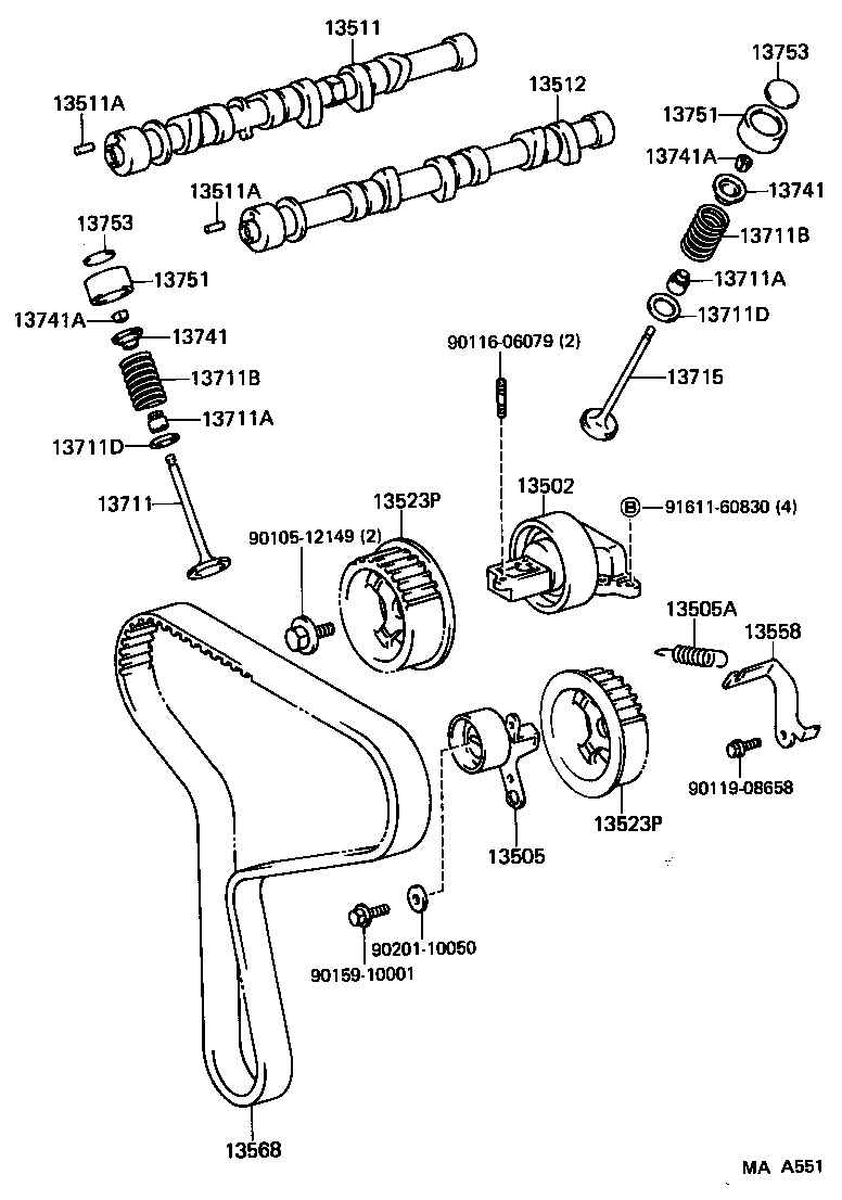 13503-65010 IDLER SUB-ASSY, TIMING BELT, NO.2 product image