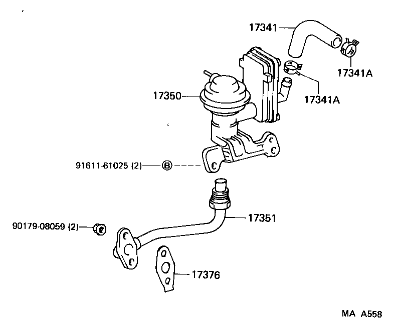 17343-35060 HOSE, NO.3(FOR AIR INJECTION SYSTEM) product image