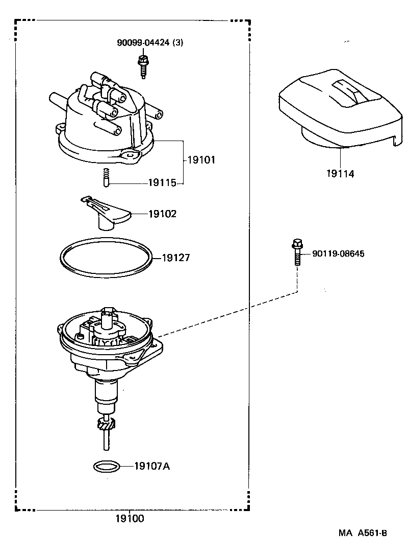 19102-61240 ROTOR SUB-ASSY, DISTRIBUTOR product image