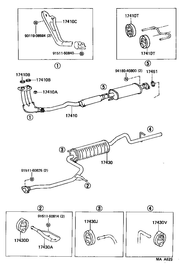 17565-11010 BOLT OR RING, EXHAUST PIPE FRONT (FOR CENTER) product image