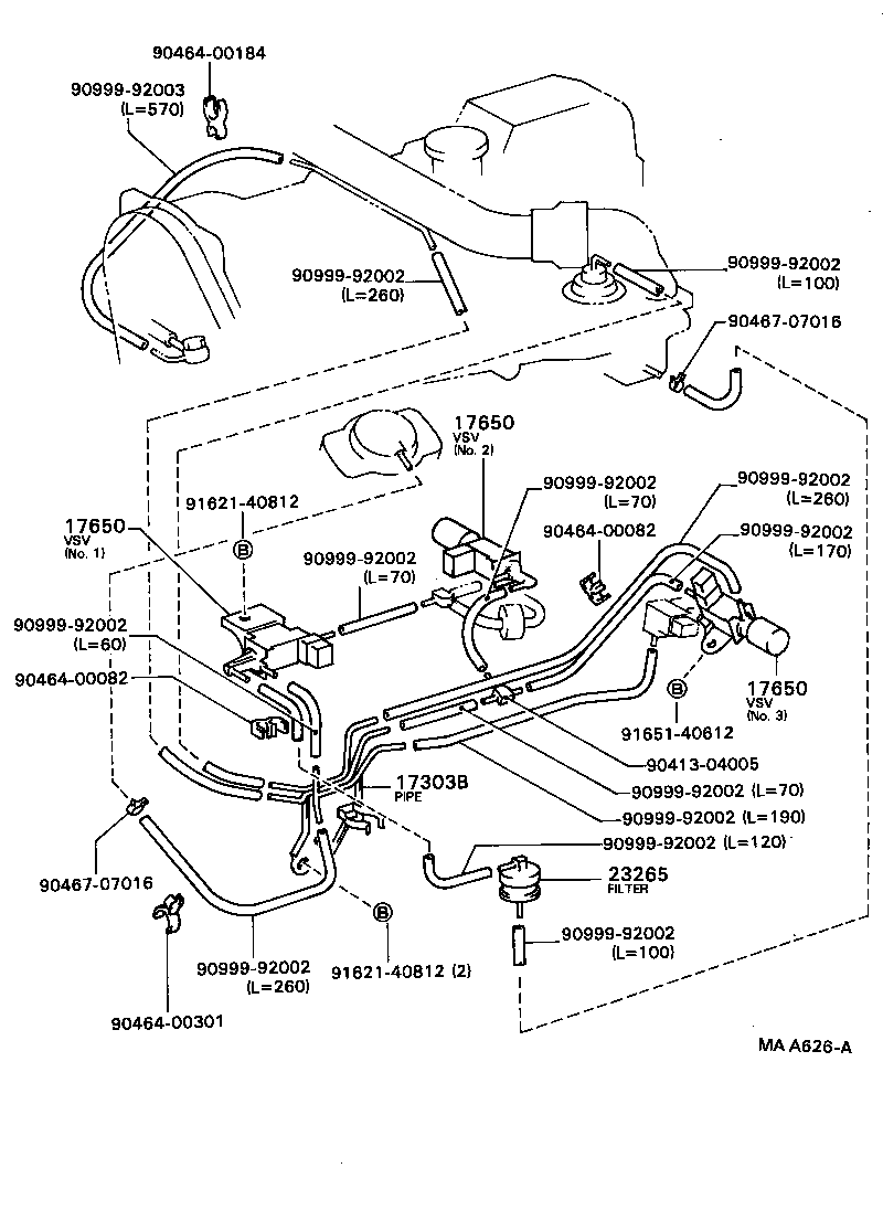 17341-70130 HOSE, NO.1(FOR IDLE-UP) product image