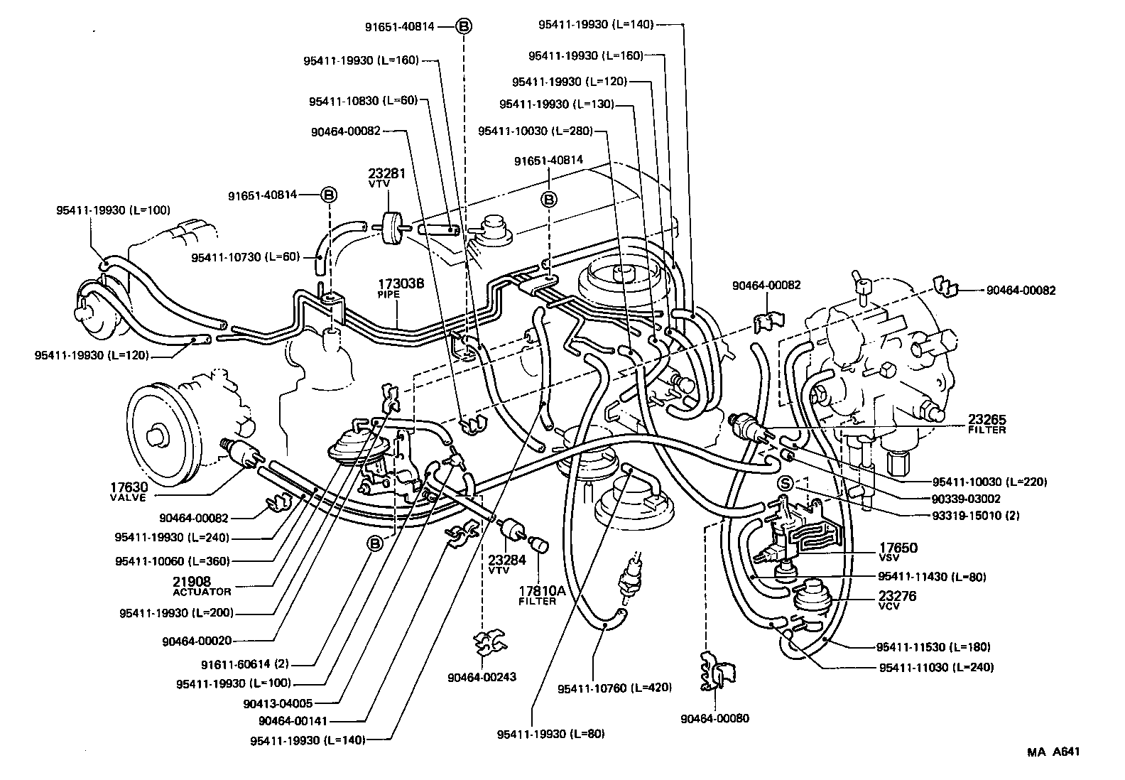 17341-70100 HOSE, NO.1(FOR IDLE-UP) product image