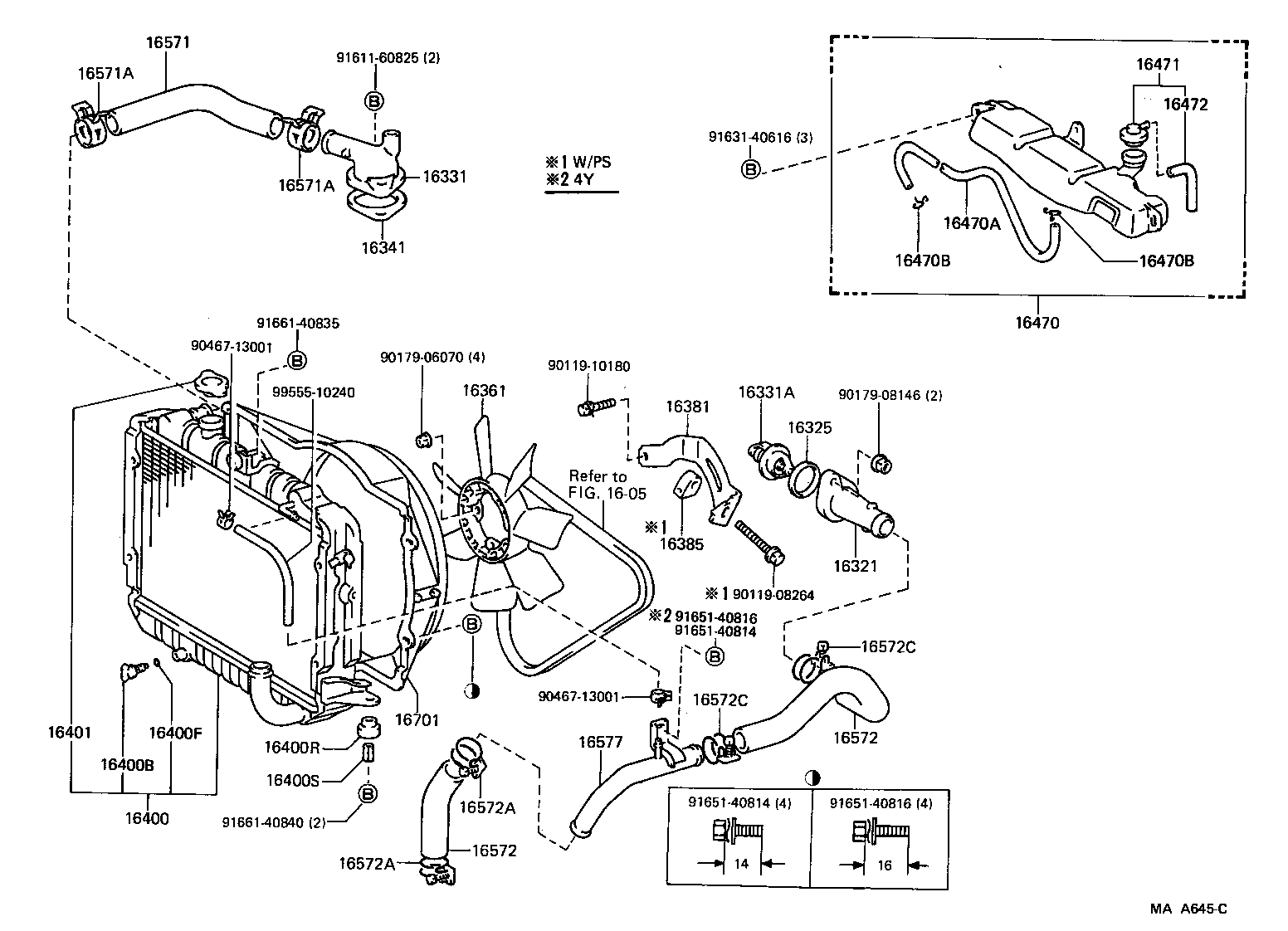 16264-54060 HOSE, WATER BY-PASS, NO.2 product image