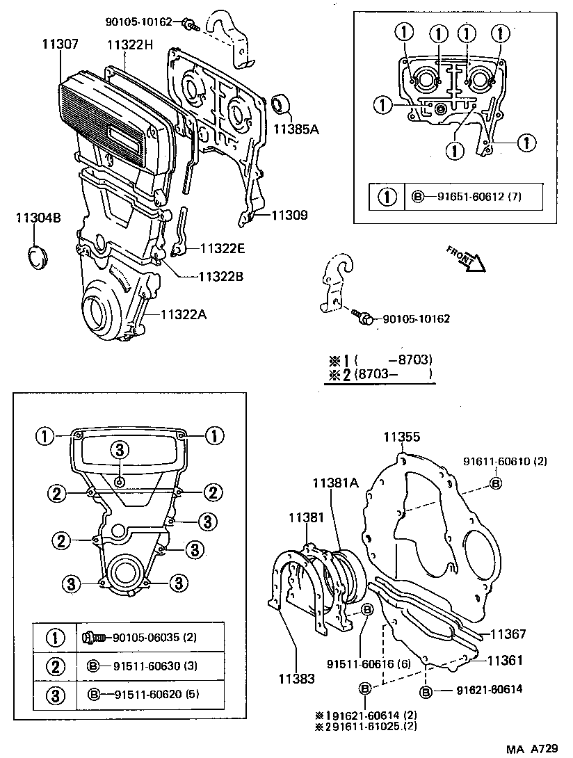 90950-01425 PLUG, SEMI CIRCULAR(FOR CHAIN COVER NO.2) product image