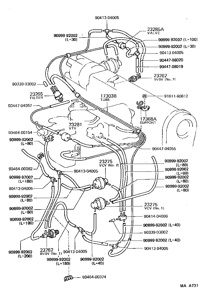 17303-11051 PIPE SUB-ASSY, AIR, NO.1 product image