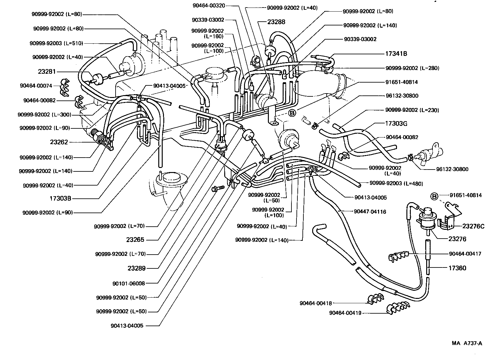 17341-72020 HOSE, NO.1(FOR AIR INJECTION SYSTEM) product image