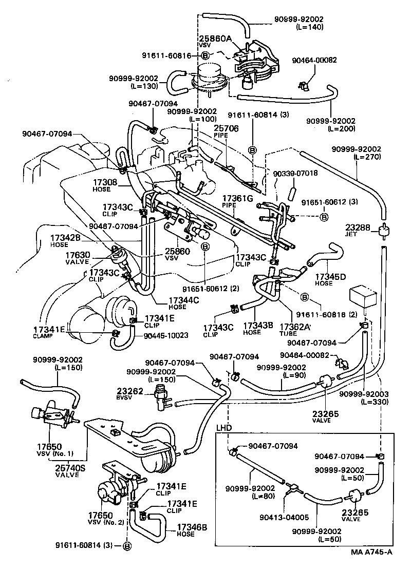 17341-16091 HOSE, NO.1(FOR IDLE-UP) product image