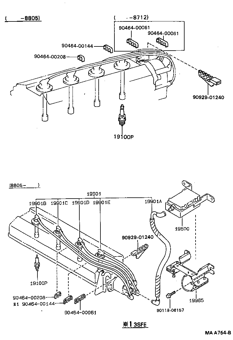 90919-15005 CORD, SPARK PLUG RESISTIVE, NO.4 product image