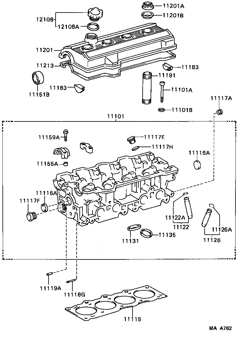 90116-06128 BOLT, STUD(FOR HEAD TO CYLINDER HEAD COVER) product image