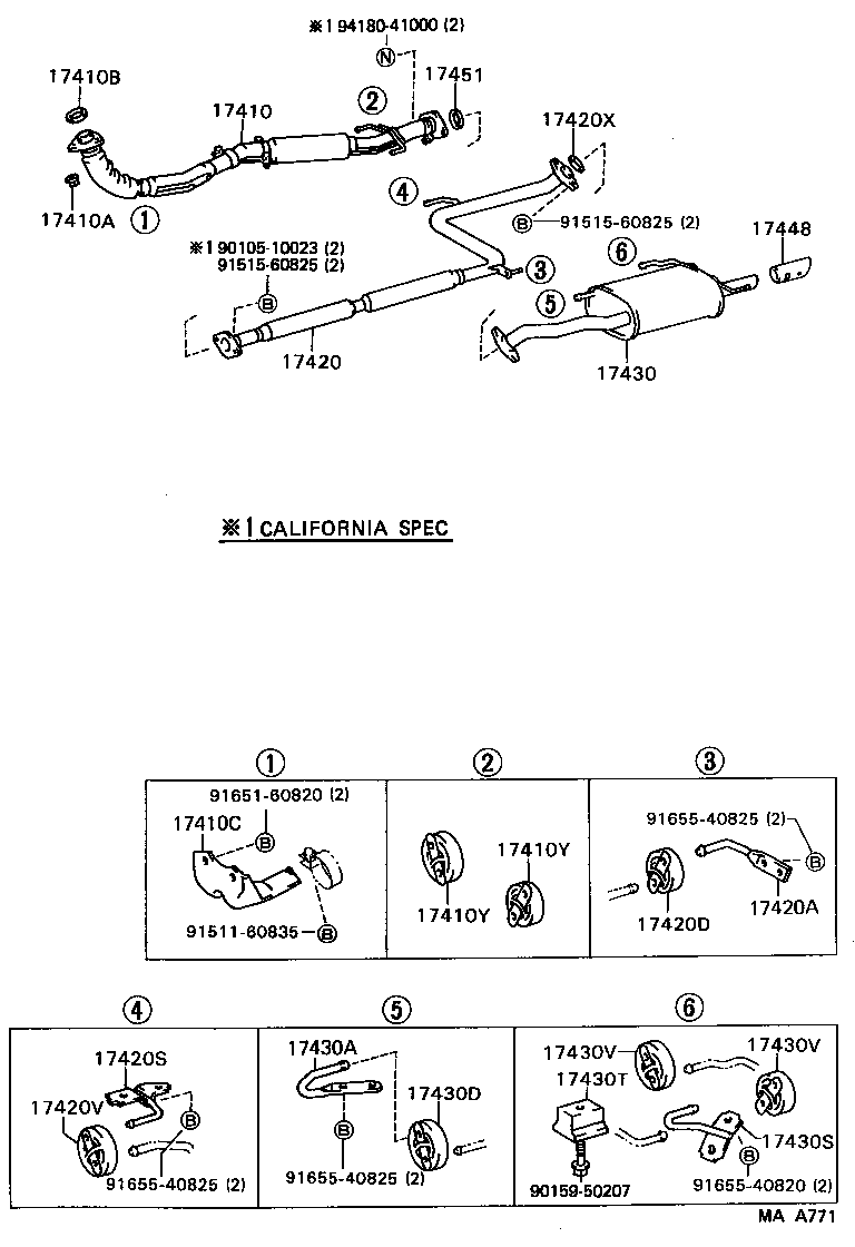 17430-07012 PIPE ASSY, EXHAUST, TAIL product image