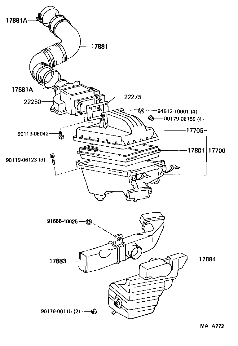 17883-03030 HOSE, AIR CLEANER, NO.4 product image