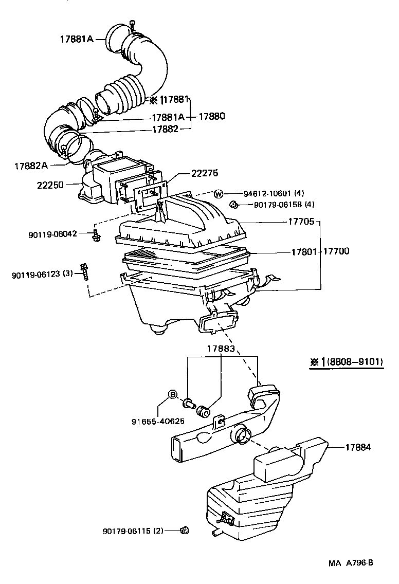 Toyota 22250-74101 METER ASSY, INTAKE AIR FLOW