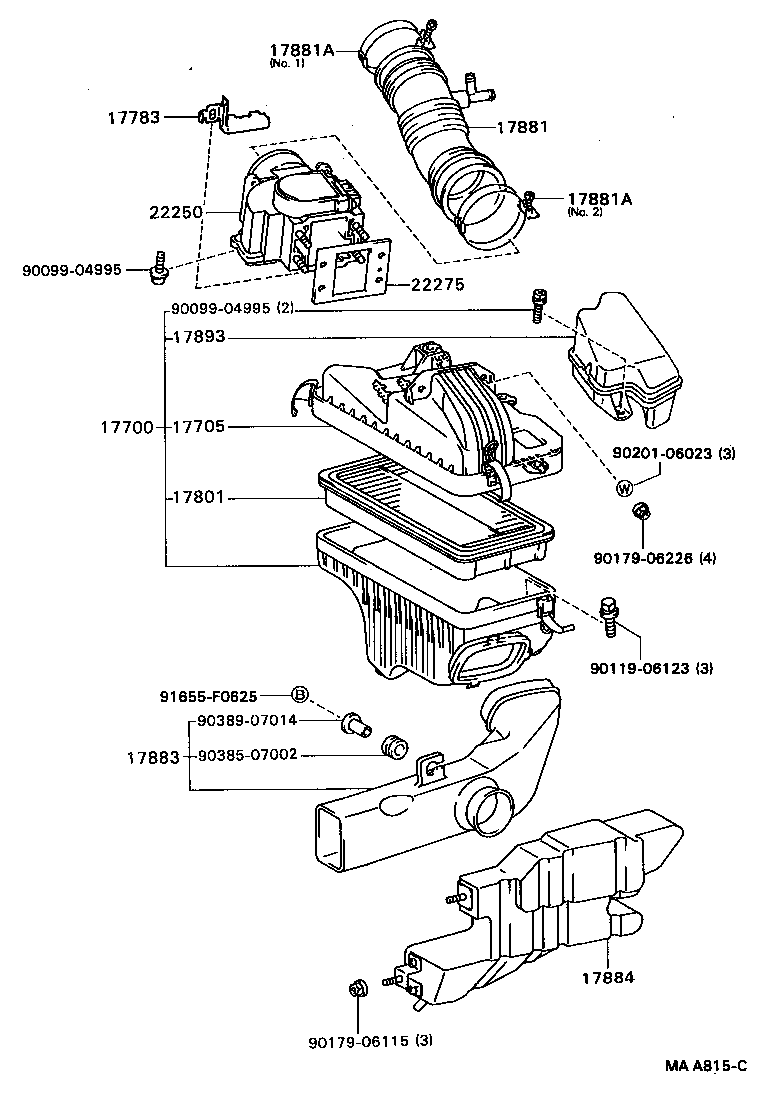 17880-64140 HOSE, AIR CLEANER, NO.2 product image