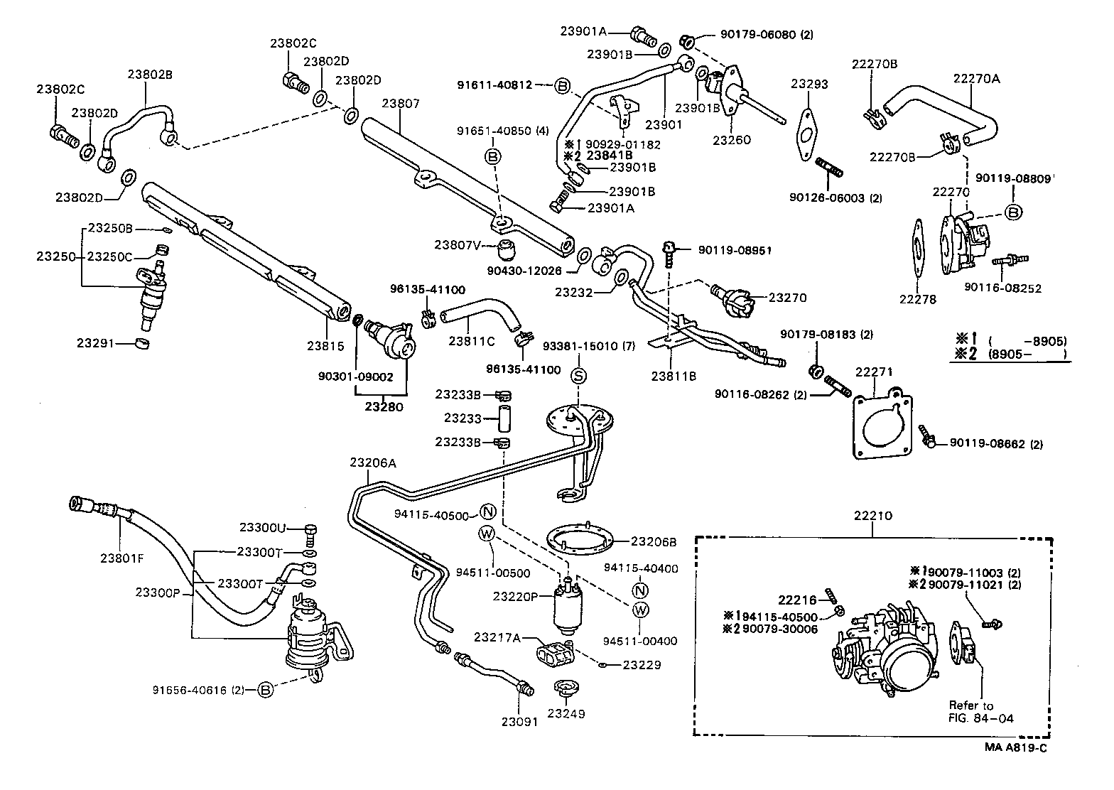 23206-74460 BRACKET, FUEL PUMP product image