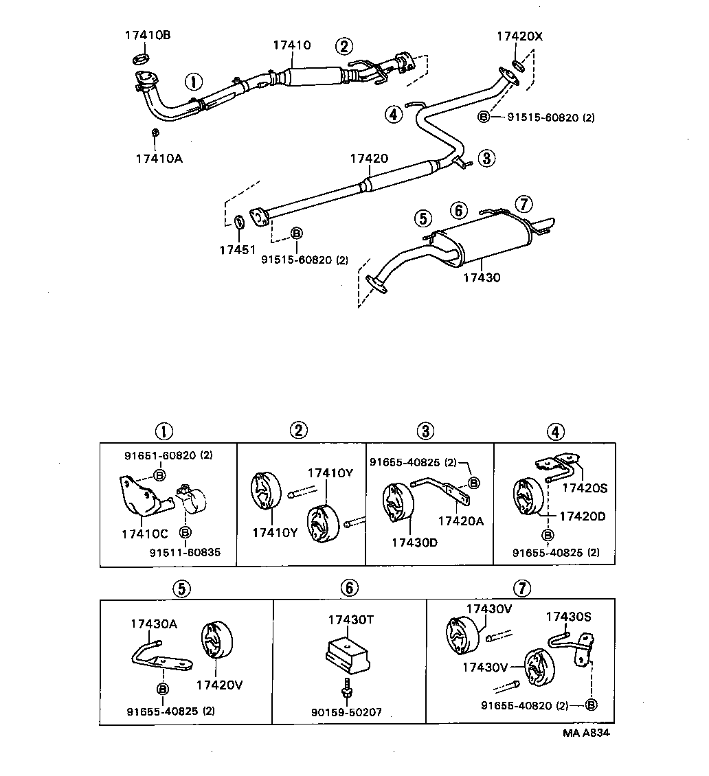 17430-62011 PIPE ASSY, EXHAUST, TAIL product image