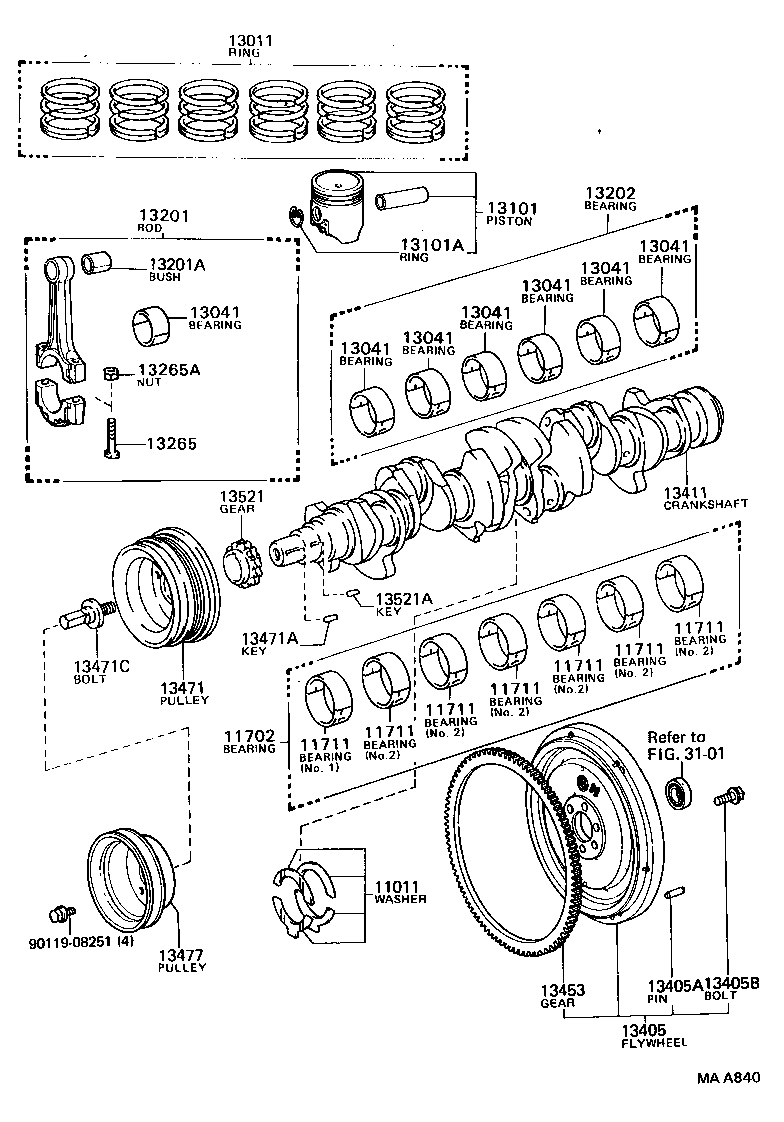 13103-70070 PISTON SUB-ASSY, W/PIN product image