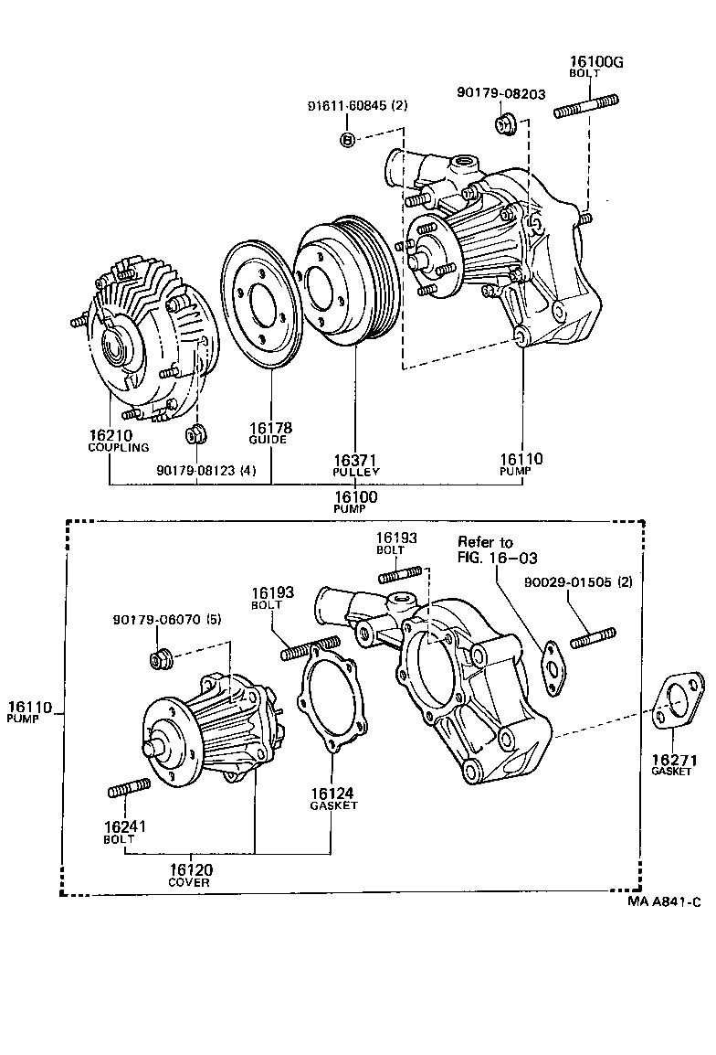 16100-79116 PUMP ASSY, ENGINE WATER product image