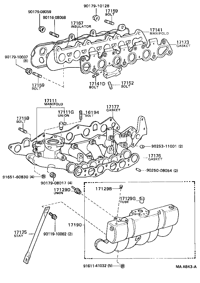 17139-70010 STAY, MANIFOLD, NO.2 product image
