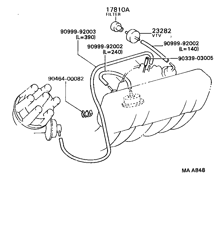 17303-70050 PIPE SUB-ASSY, AIR, NO.1 product image