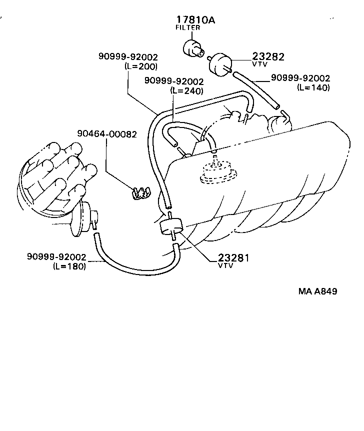 17303-70050 PIPE SUB-ASSY, AIR, NO.1 product image