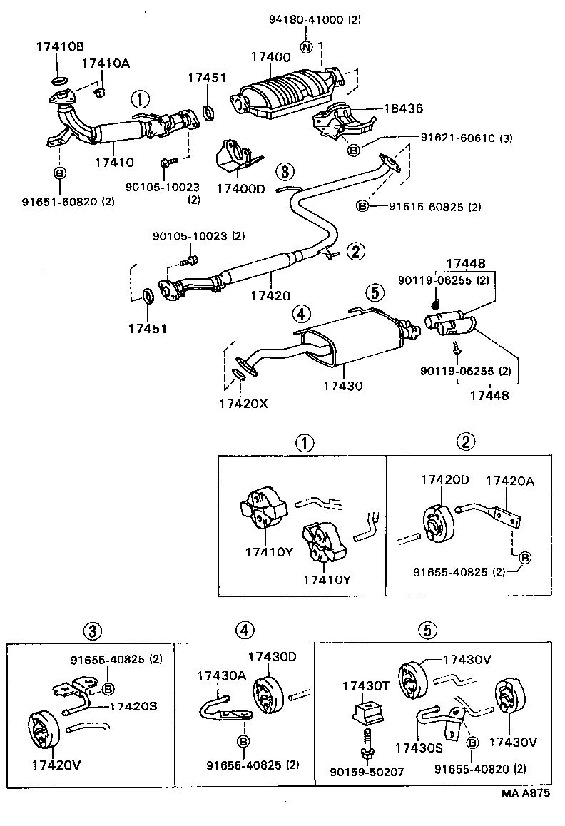 17420-62041 PIPE ASSY, EXHAUST, CENTER product image