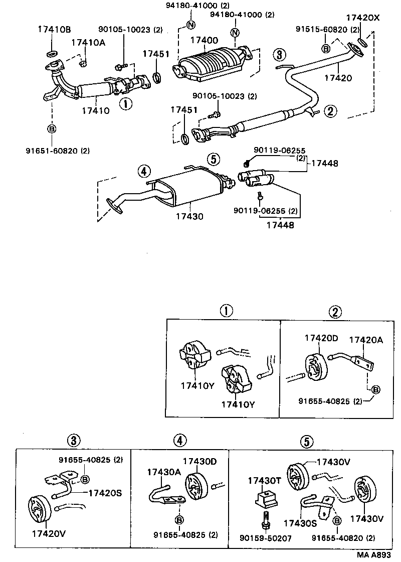 17430-62041 PIPE ASSY, EXHAUST, TAIL product image