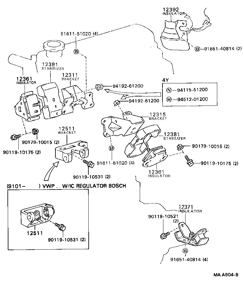 12315-67010 BRACKET, ENGINE MOUNTING, FRONT NO.1 LH product image
