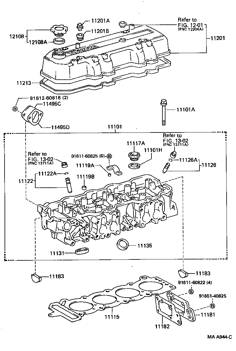 Toyota 12180-65021 CAP SUB-ASSY, OIL FILLER