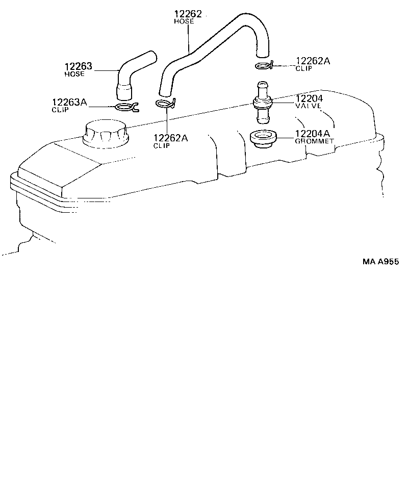 12262-75100 HOSE, VENTILATION, NO.2 product image