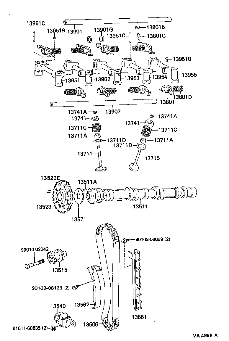 Toyota 90116-08382 BOLT, STUD(FOR ROCKER SUPPORT)