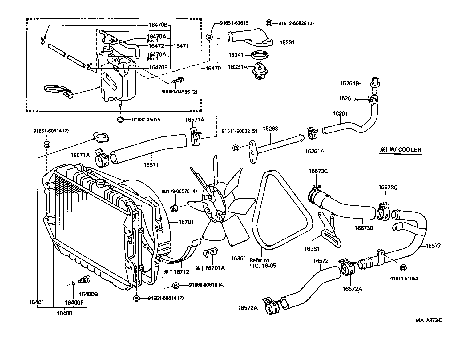 Toyota 16267-65020 HOSE, WATER BY-PASS, NO.3