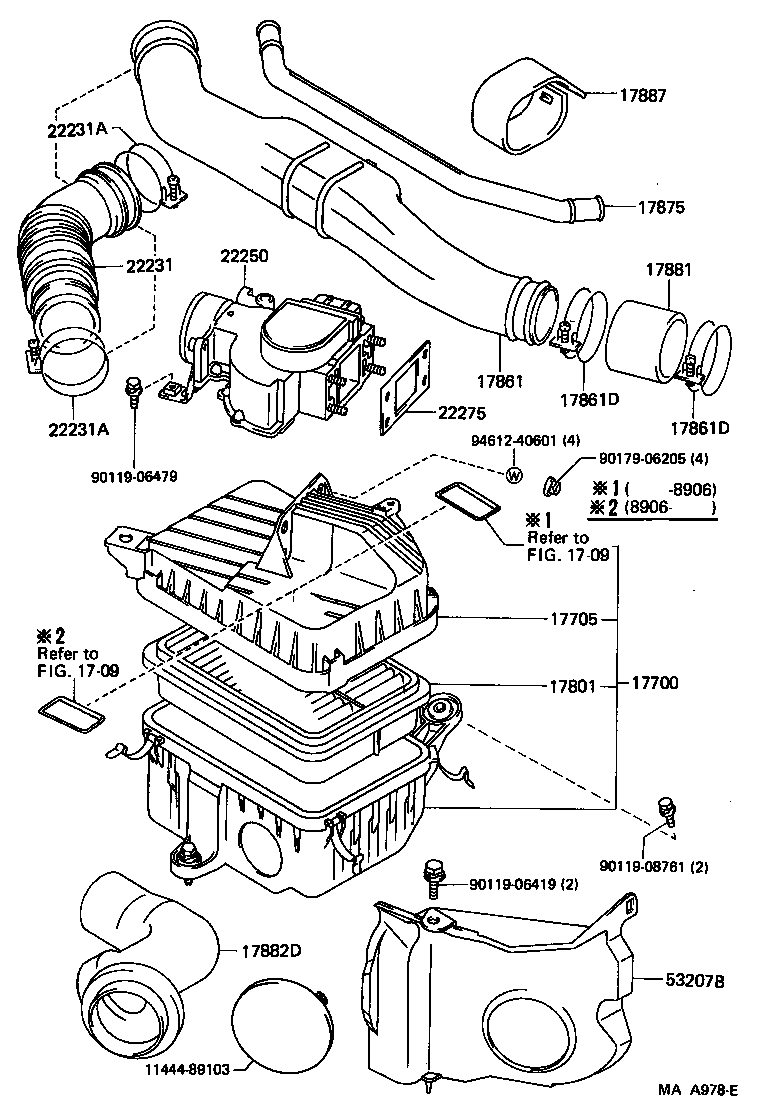 Toyota 17700-35360 CLEANER ASSY, AIR