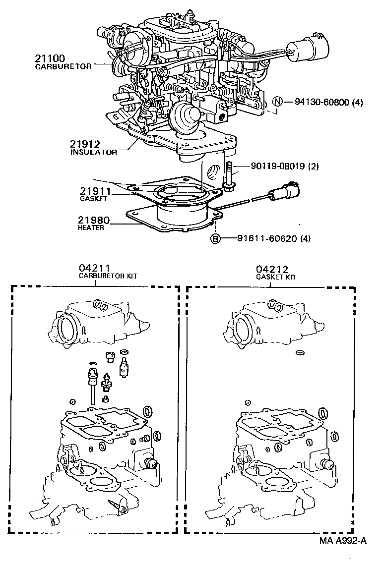21100-35580 CARBURETOR ASSY product image