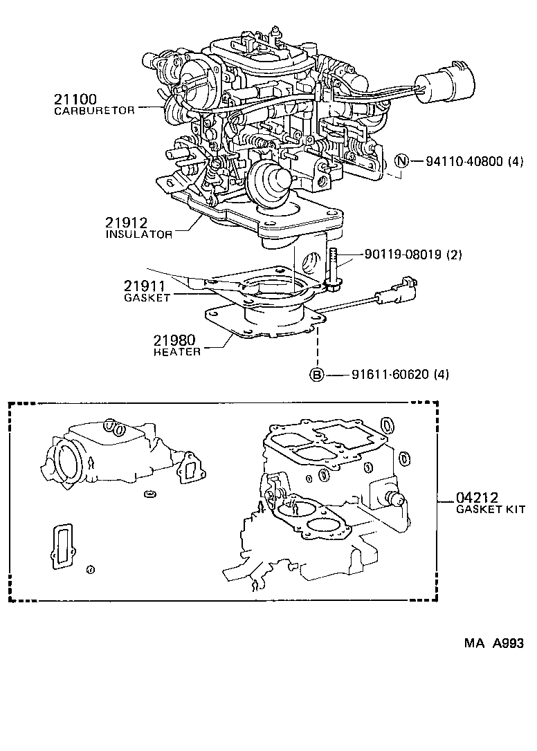 21995-35020 GASKET, CARBURETOR product image
