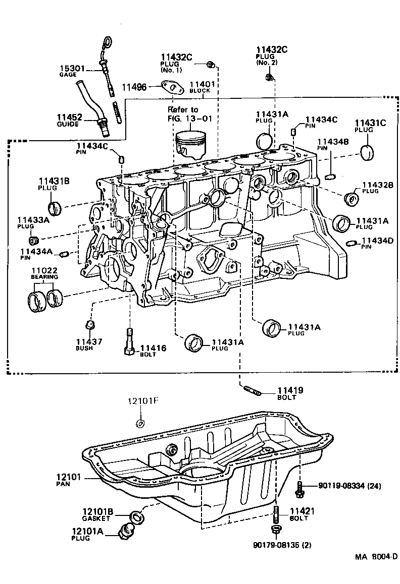 11401-49596 BLOCK SUB-ASSY, CYLINDER product image
