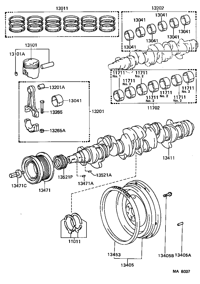 13103-70080 PISTON SUB-ASSY, W/PIN product image