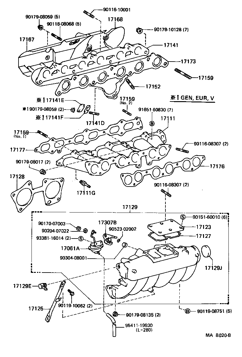 15473-42010 GASKET, TURBO OIL OUTLET, NO.2 product image