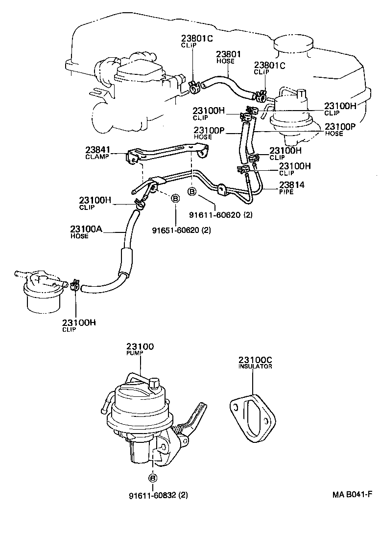 Toyota 23841-71012 CLAMP, FUEL PIPE(HOSE), NO.2