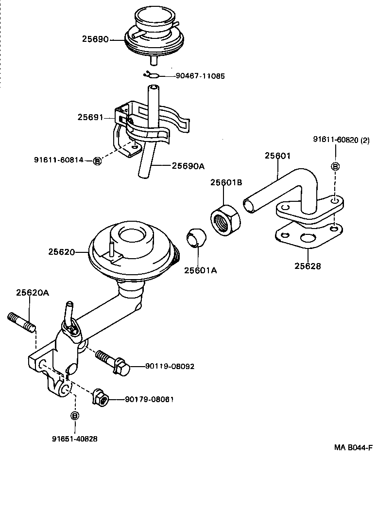 Toyota 25620-35180 VALVE ASSY, EGR