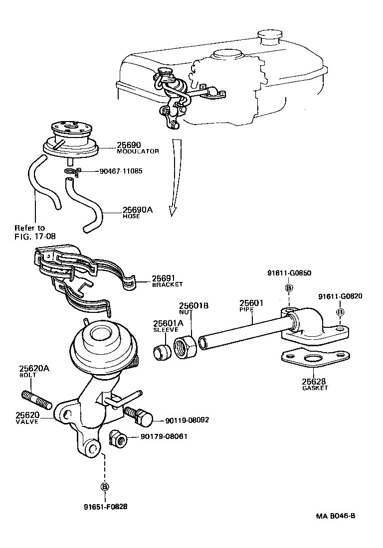 Toyota 25620-65030 VALVE ASSY, EGR